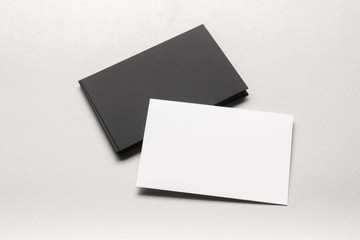 Business cards blank. Mockup on color background. Flat Lay. copy space for text