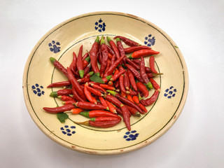 Hot red chili peppers