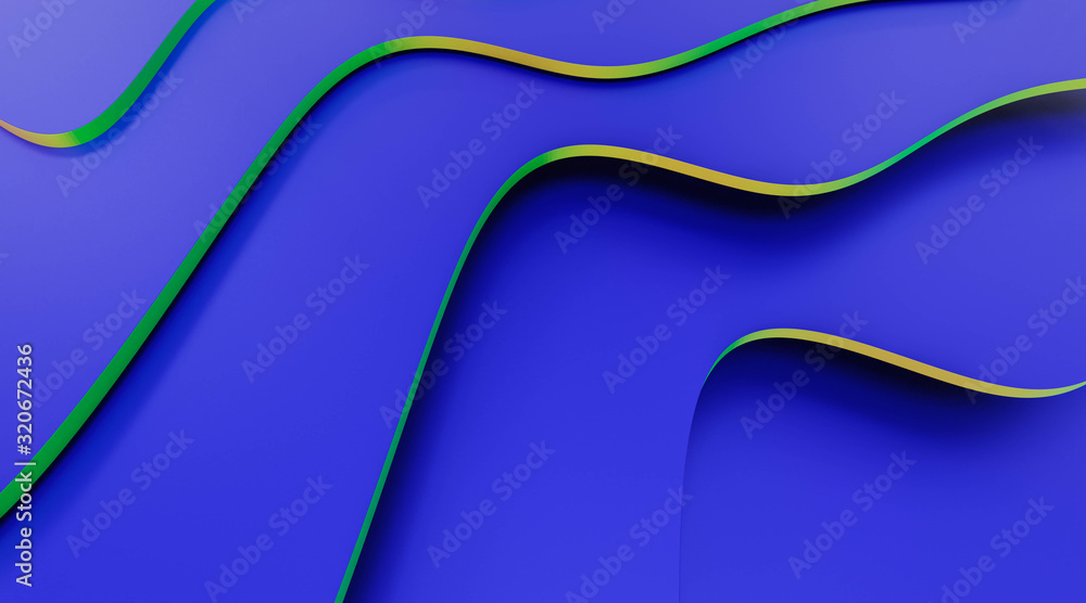 Poster abstract blue and yellow colourful paper like structure with fading effect background texture 3d ren