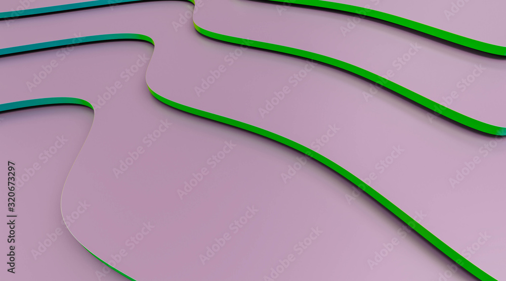 Poster abstract violet and green colourful paper like structure with fading effect background texture 3d re