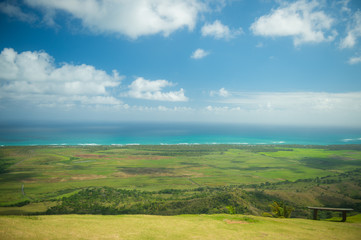 Fototapeta na wymiar Caribbean landscape from top of the mountain