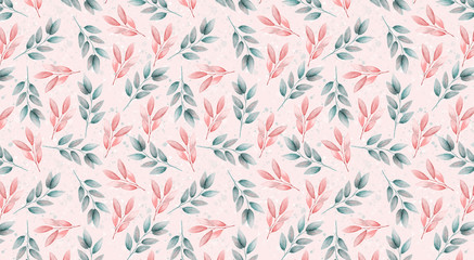 Beautiful watercolor leaves. Decorative hand drawn background for design. You can find a seamless pattern in my portfolio.