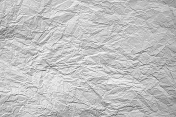 White crumpled paper texture. Natural background, design element.