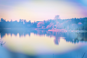 Fototapeta premium Linlithgow Loch in Spring