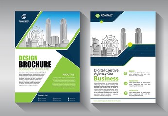 Brochure design, cover modern layout, annual report, poster, flyer in A4 with colorful triangles, geometric shapes for tech, science, market with light background