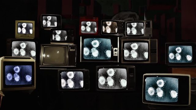 Coronavirus on Retro Televisions. Some Elements of this Video are in Public Domain.