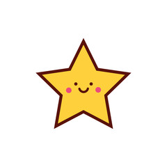 cute star kawaii comic character icon