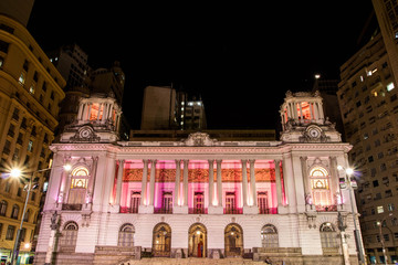 Rio de Janeiro/Brasil - June 07 2019, Town hall on the night. Pedro Ernesto Palace. The city hall...