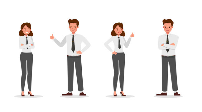 business people working in office character vector design. no14