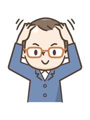 頭皮マッサージをする男性　ハゲ