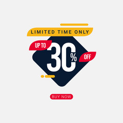Discount up to 30% off Limited Time Only Vector Template Design Illustration