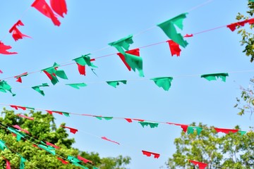 Obraz premium Colorful flags, used for place decoration