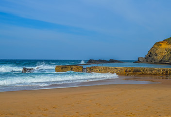 Fototapeta na wymiar Thompsons bay beach, Picturesque sandy beach in a sheltered cove with a tidal pool in Shaka's Rock, Dolphin Coast Durban north KZN South Africa