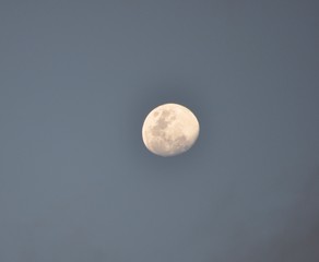 alone moon in grey sky
