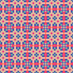 Decorative pattern template colorful flat symmetrical repeating design