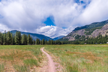 Rocky Mountains. Mountain Trail in Cascades National Park, Washington, USA.