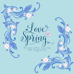 Beautiful shape Pattern of leaf and floral frame, for love spring card concept. Vector