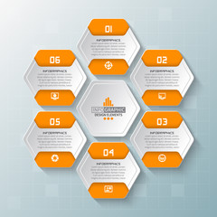 Abstract 3D Paper Infographics. Business template .Vector illustration