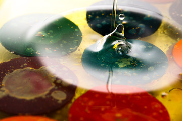 Effect of hot oil with dry color pigment