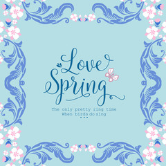 Crowd of seamless leaf and flower frame, for love spring invitation card concept. Vector