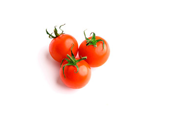 Fresh cherry tomatoes on white background,Food concept background with space.