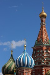 Saint basil's cathedral with the moon