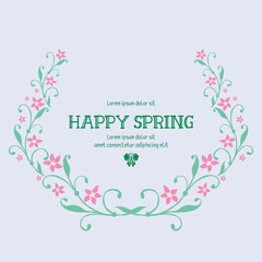 Crowd of leaf and floral frame, for happy spring cards decoration. Vector