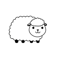 cute sheep farm animal character