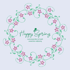 Elegant Crowd of leaf and floral frame, for happy spring greeting card design. Vector