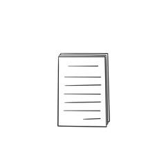 doodle document icon illustration with hand drawn style