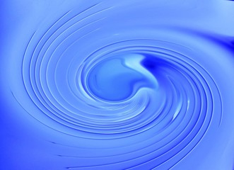 Blue abstract background. Whirling circle, funnel.