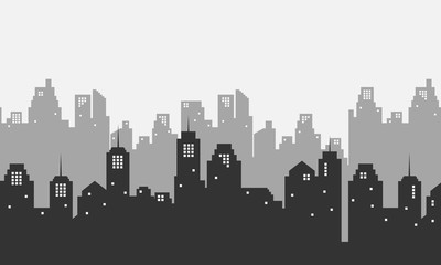 City silhouette background with many buildings mall.