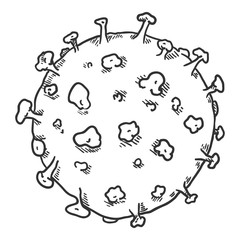 Vector Sketch Illustration of Coronavirus