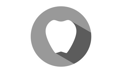 黒い影付き丸アイコン、歯