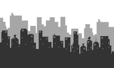 Naklejka premium Silhouette background city many buildings and windows