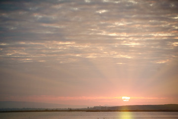 Obraz premium Beautiful cloud and sky at sunset or sunrise