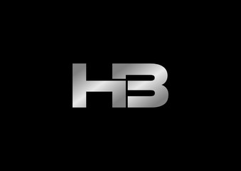 Letter HB simple logo design vector