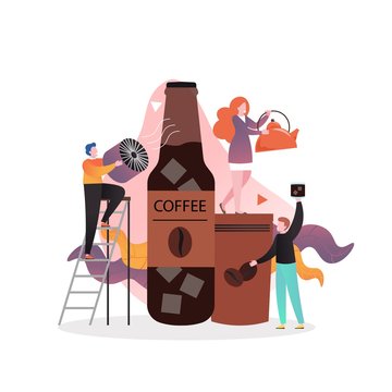 Cold brew coffee vector concept for web banner, website page