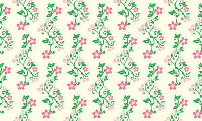 Modern flower for spring, with leaf and floral seamless pattern background.