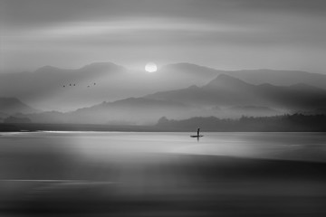 fishing in the mist