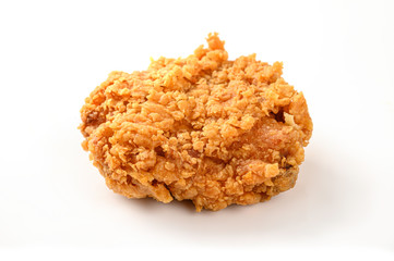 Fried chicken isolated on white background.