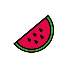 watermelon half fruit isolated icon