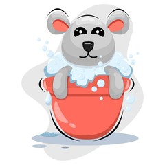 cute shower bear cartoon vector