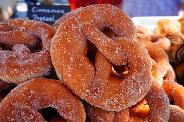 Sweet pretzel bread with sugar
