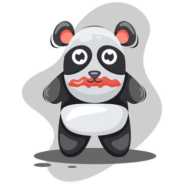 Cute panda mascot cartoon design vector