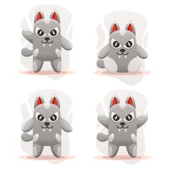 Cute cat mascot cartoon design vector