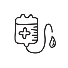 blood donation doodle icon, vector illustration