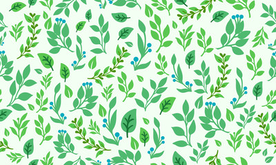 Elegant leaf and floral for spring, with leaf and flower pattern background decor.