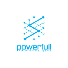 artificial intelligence logo Premium Vector design template