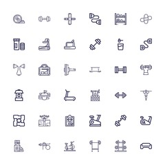 Editable 36 muscle icons for web and mobile